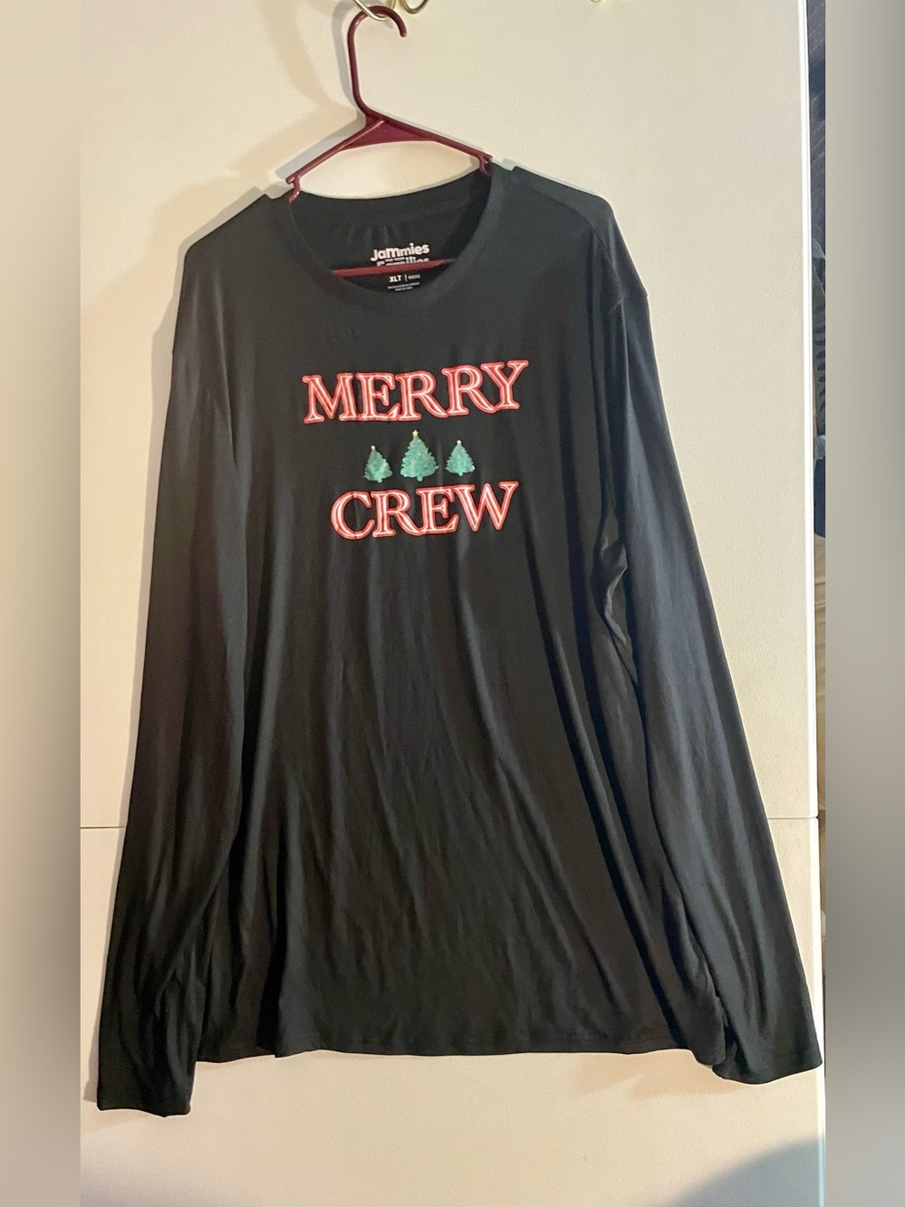 NWOT Kohl’s Jammies For Your Families Black Merry Crew Christmas PJ Shirt XLT